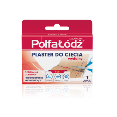 Miniaturka artykułu - Polfa Ł&oacute;dź Laboratoria Plaster do cięcia, 1m x 6 cm