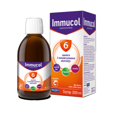 Miniaturka artykułu - Immucol 6 syrop, 200 ml bez czarny aloes 