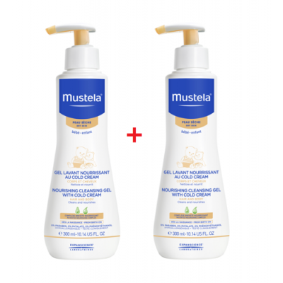 Miniaturka artykułu - MUSTELA Odżywczy żel do mycia z Cold Cream, 2x300 ml
