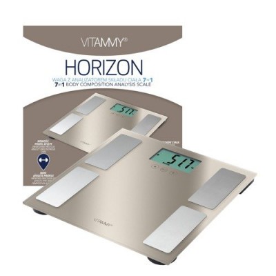 Miniaturka artykułu - VITAMMY HORIZON Waga CHAMPAGNE GOLD z analizatorem składu ciała