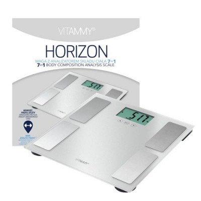 Miniaturka artykułu - VITAMMY HORIZON waga pearl silver z analizatorem składu ciała