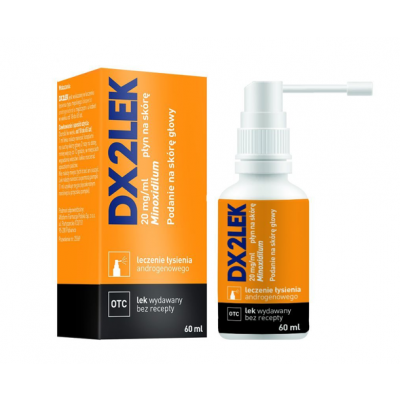 Miniaturka artykułu - DX2LEK płyn na skórę 0,02 g leczenie łysienia androgenowego, 60 ml