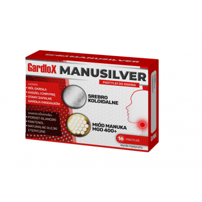 Miniaturka artykułu - Gardlox Manusilver pastylki do ssania, 16pastylek