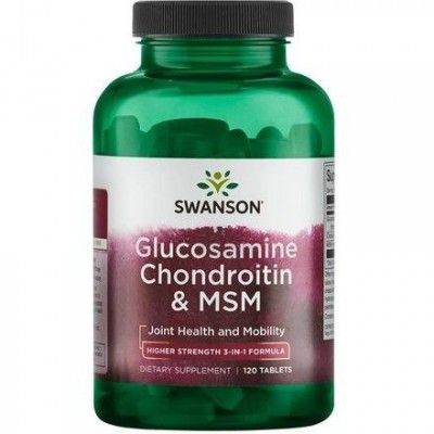 SWANSON Glucosamine/Chondroitin/MSM 500,400,200mg, 120 tabletek