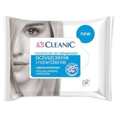 Cleanic Chusteczki do demakijażu z płynem micelarnym, 10szt.