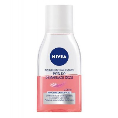 Miniaturka artykułu - NIVEA Pielęgnujący dwufazowy płyn do demakijażu oczu, 125ml