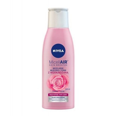 Miniaturka artykułu - NIVEA MicellAIR mleczko micelarne z wodą r&oacute;żaną, 200ml