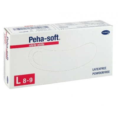 Miniaturka artykułu - Rękawice PEHA-SOFT nitrile White rozmiar L, 100szt.