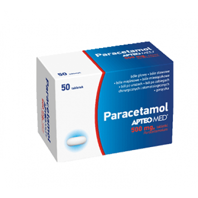 Miniaturka artykułu - APTEO MED Paracetamol 0,5 g, 50 tabl.