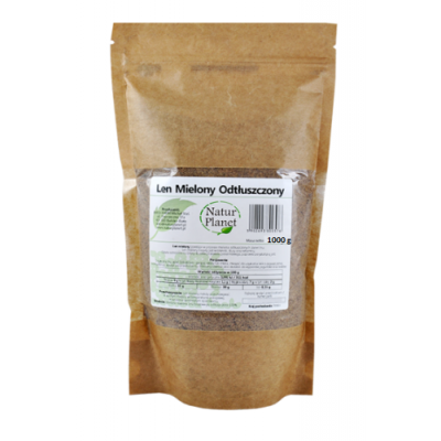 Miniaturka artykułu - NaturPlanet Nasiona Lnu mielone odtłuszczone, 1kg