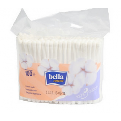 Miniaturka artykułu - Patyczki higieniczne BELLA w woreczku foliowym, 100 szt.