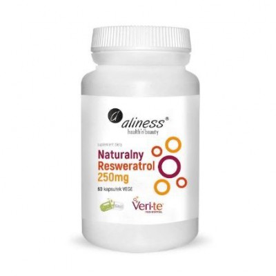 Miniaturka artykułu - ALINESS Naturalny Resweratrol 250 mg, 60 kapsułek