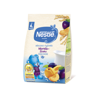 NESTLE Kaszka mleczno-ryżowa śliwka morela po 4. miesiącu, 230g