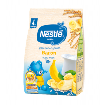 Miniaturka artykułu - NESTLE Kaszka mleczno-ryżowa banan po 4. miesiącu, 230g