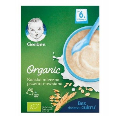 GERBER Organic Kaszka mleczna pszenno-owsiana, 240g