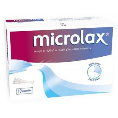 Miniaturka artykułu - Microlax Roztw&oacute;r doodbytniczy, 12x5ml - Lek na zaparcia w formie wlewki