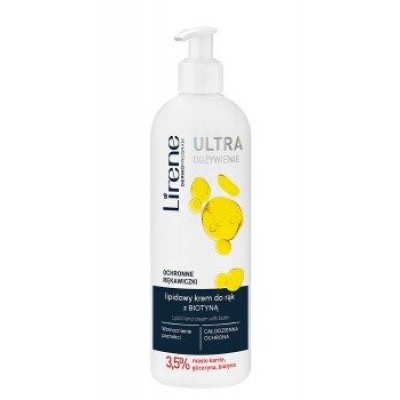 Miniaturka artykułu - LIRENE Krem do rąk lipidowy z biotyną, 180ml