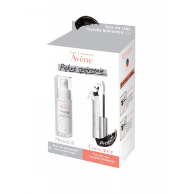 Miniaturka artykułu - AVENE ZESTAW PHYSIOLIFT Krem pod oczy, 15 ml + COUVRANCE Tusz do rzęs, 7 ml