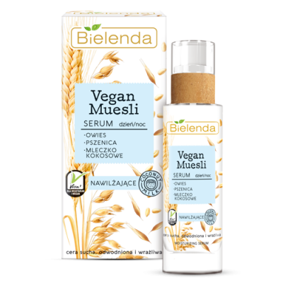 BIELENDA VEGAN MUESLI - serum nawilżające - PSZENICA + OWIES + MLECZKO KOKOSOWE, 30ml