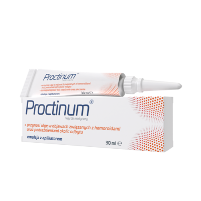 Miniaturka artykułu - Proctinum Emulsja, 30 ml - Wykazuje działanie łagodzące  przy hemoroidach, zmniejsza b&oacute;l i pieczenie