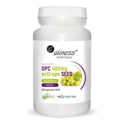 Miniaturka artykułu - ALINESS OPC 400mg exGrape SEED 100kaps.
