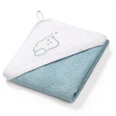 Miniaturka artykułu - BABYONO Okrycie kąpielow frotte 76x76cm niebieskie 141/09, 1szt.