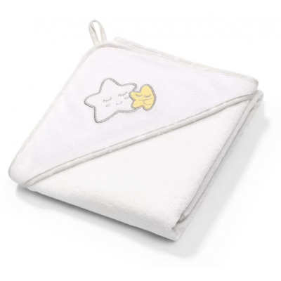 Miniaturka artykułu - BABYONO Okrycie kąpielowe frotte 100x100cm białe 142/07, 1szt.