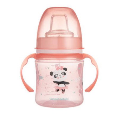 Miniaturka artykułu - CANPOL BABIES Kubek treningowy EasyStart 6m+ r&oacute;żowa panda 120ml, 1szt. 35/207