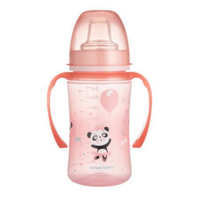 Miniaturka artykułu - Canpol Babies Kubek treningowy EasyStart 6m+ r&oacute;żowy 240ml, 1szt.