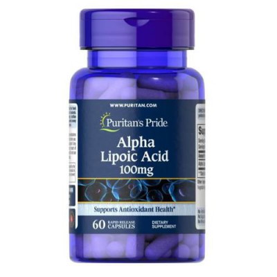Puritan's Pride Alpha Lipoic Acid Kwas Alfa Liponowy 100mg, 60 kapsułek