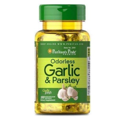 Miniaturka artykułu - Puritan's Pride Garlic&Parsley, 100 kaps.
