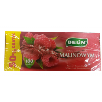 BELIN Herbata malina, 100 torebek