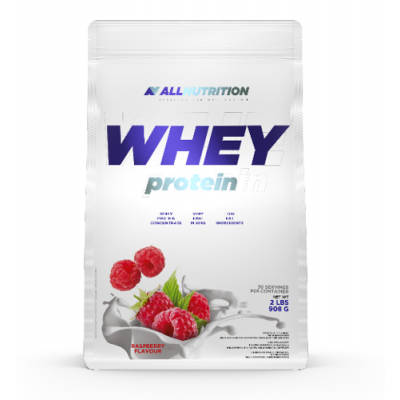 Miniaturka artykułu - Allnutrition Whey Protein Raspberry, 908g