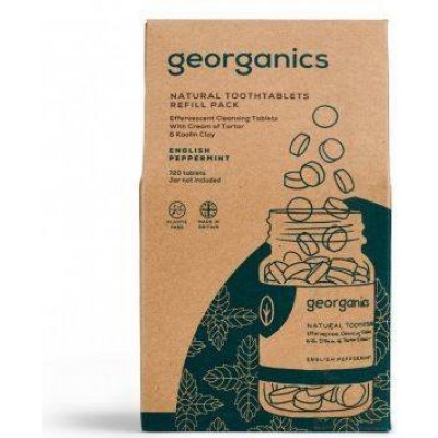 Miniaturka artykułu - GEORGANICS Tabletki do mycia zęb&oacute;w Peppermint, 720tabl.