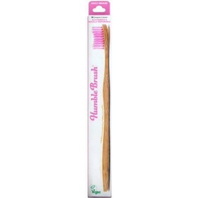 Miniaturka artykułu - HUMBLE BRUSH Bambusowa szczoteczka do zęb&oacute;w Medium fioletowa, 1szt.