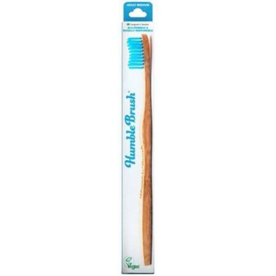 Miniaturka artykułu - HUMBLE BRUSH Bambusowa szczoteczka do zęb&oacute;w Medium niebieska, 1szt.