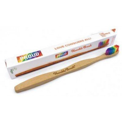 Miniaturka artykułu - HUMBLE BRUSH Bambusowa szczoteczka do zęb&oacute;w PROUD VERSION kolorowa, 1szt.