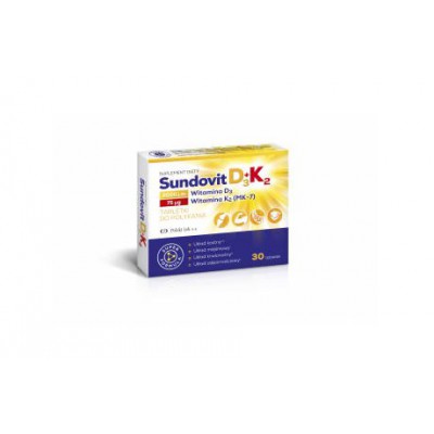 Miniaturka artykułu - Sundovit D3+K2, 30 tabl.