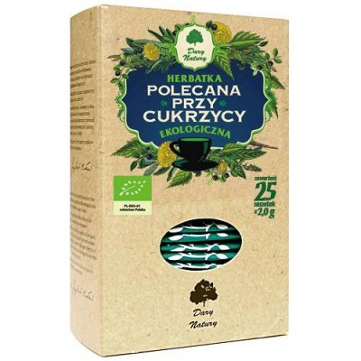 Miniaturka artykułu - DARY NATURY Herbatka Ekologiczna Polecana przy Cukrzycy, 25x2,0g