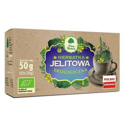 Miniaturka artykułu - DARY NATURY Herbatka Ekologiczna Jelitowa, 25x2,0g