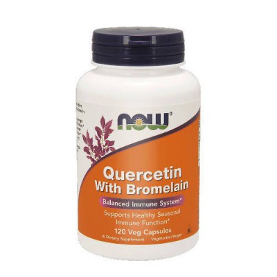 Miniaturka artykułu - Now Foods Quercetin with Bromelain, 120kaps.