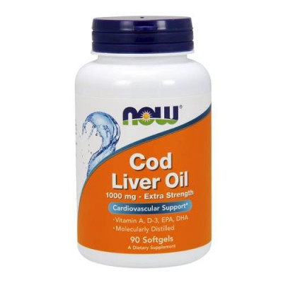 Miniaturka artykułu - NOW FOODS Cod Liver Oil, 90 kaps.