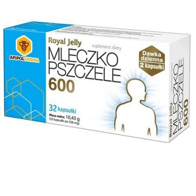 Miniaturka artykułu - Royal Jelly Mleczko pszczele 600, 32 kapsułki