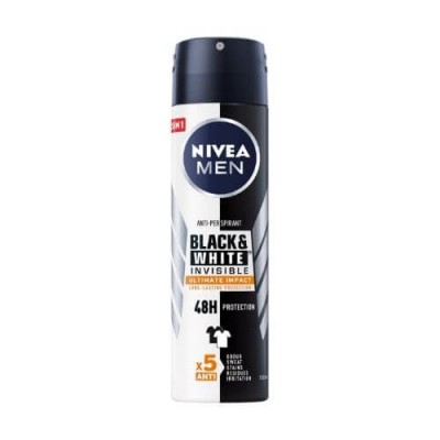 Miniaturka artykułu - NIVEA MEN Black & White Invisible Ultimate Impact Antyperspirant, 150 ml