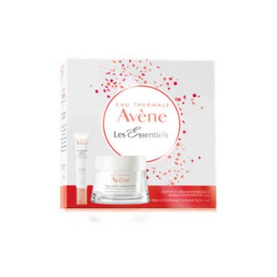 Miniaturka artykułu - AVENE LES ESSENIELS zestaw krem o bogatej konsystencji, 50ml + krem odświeżający kontur oczu, 15ml