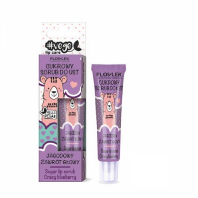 FLOS-LEK Cukrowy scrub do ust jagodowy, 14g