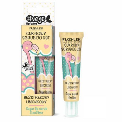 FLOS-LEK Cukrowy scrub do ust limonkowy, 14g
