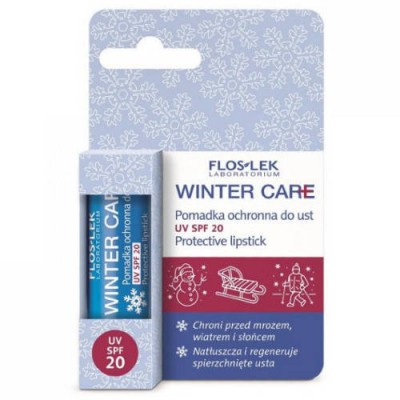 Miniaturka artykułu - FLOS-LEK WINTER CARE Pomadka do ust SPF20, 1szt.