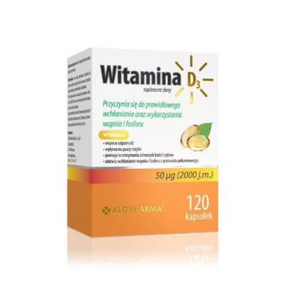 Miniaturka artykułu - Witamina D3, 120 kaps.