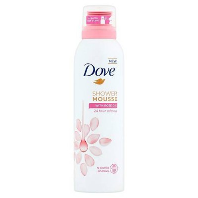 Miniaturka artykułu - DOVE Mus do mycia ciała z olejkiem r&oacute;żanym, 200 ml